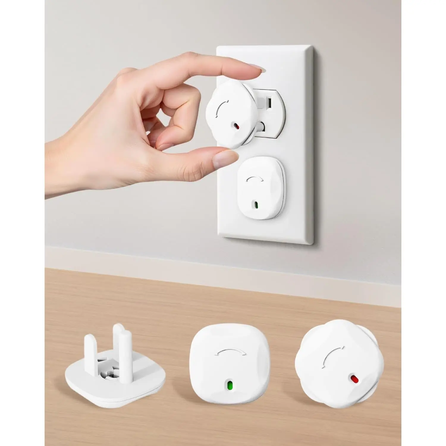 40 Pack Baby Proof Outlet Covers with Rotating Design - Child Safety Plug Protectors for US 3-Prong Outlets, Home Office School - WhiteGift