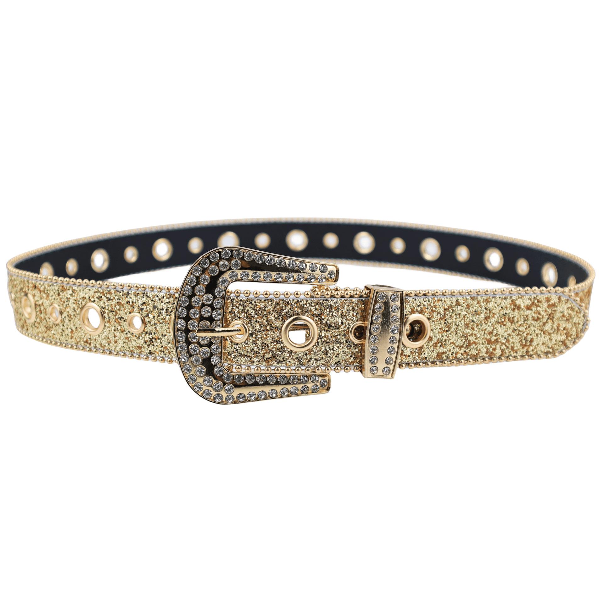Cross-border rhinestone belt for women, ins-style wide waist belt, fashionable and unique sequin European and American decorative versatile jeans belt