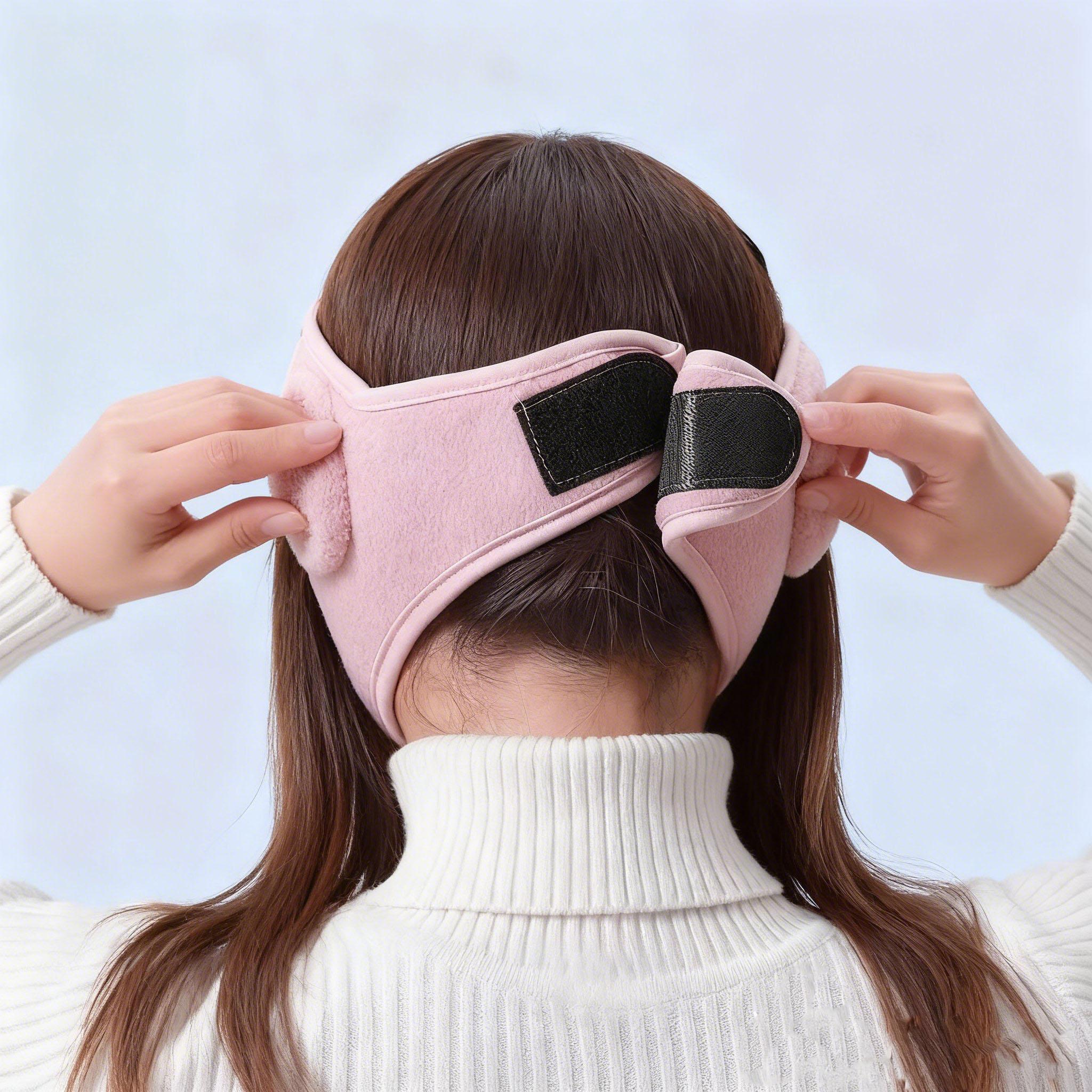 Winter Warm Face Cover with Removable Eye Shield Thick Fleece Lined Full Face Mask for Men Women Outdoor Cycling Motorcycle Riding Cold Weather Pink Black