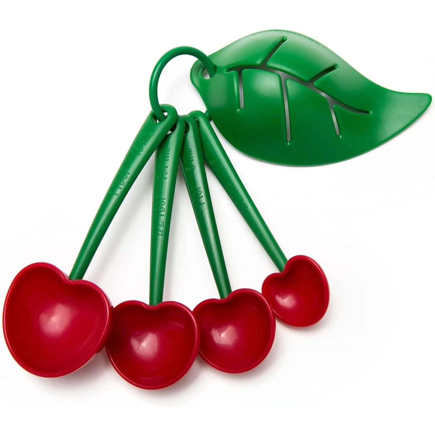 Measuring Cups Set - Teaspoons for Dry & Liquid Ingredients, BPA-free & Dishwasher Safe, Funny Gifts, Baking Accessories, Unique Kitchen Gadgets,Cherry Measuring Cups Set