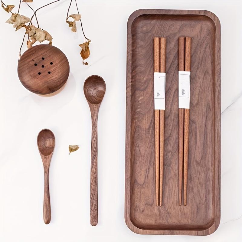 5pcs of Natural Ironwood Chopsticks, Suitable for Home Use, High-End, Non-Slip, Pointed Wooden Chopsticks.