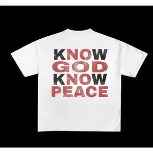 Know God, Know Peace, No God, No Peace Graphic T-Shirt – Faith-Based Inspirational Quote Tee, Religious Casual Wear graphic  tees  women Crewneck Cotton
