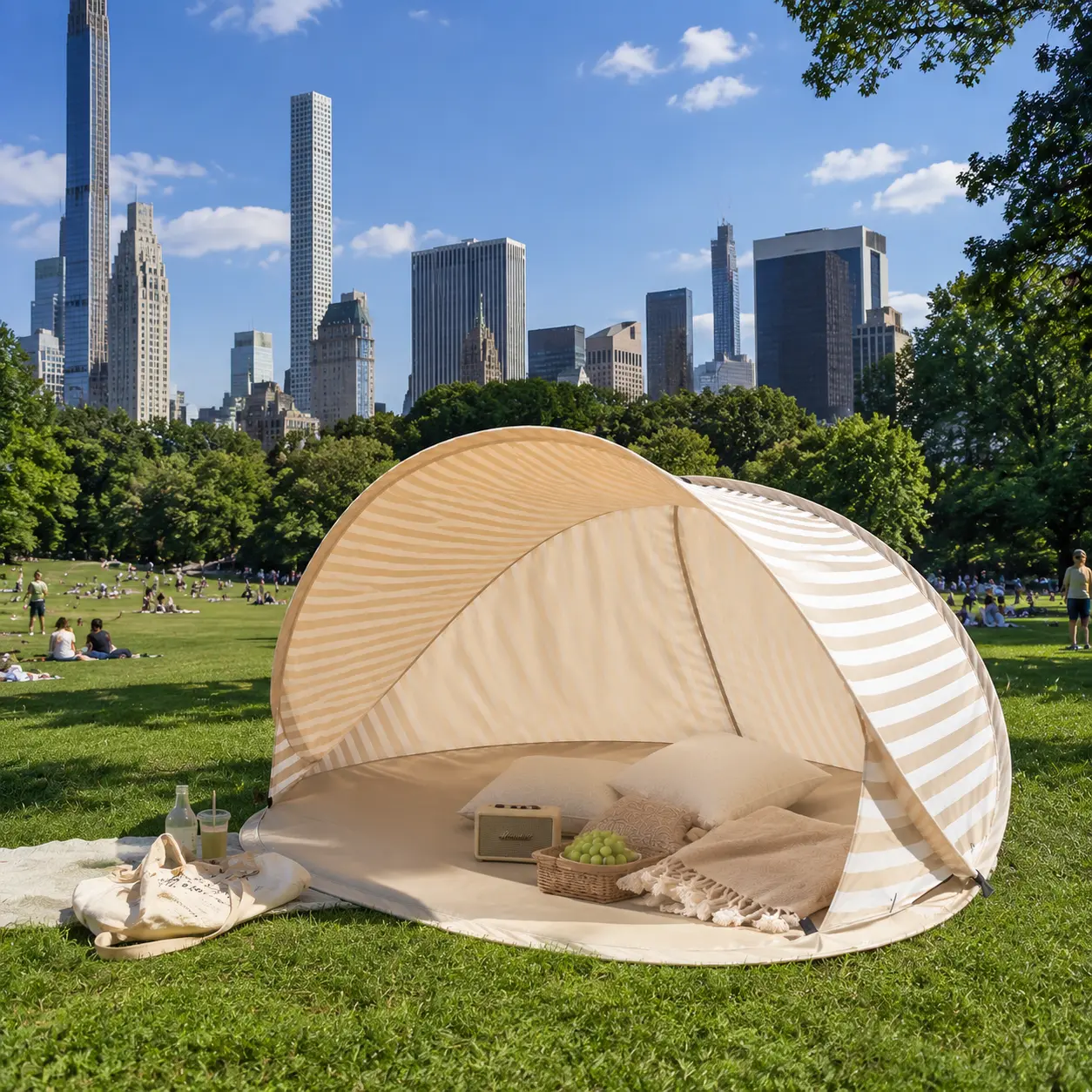 Pop-Up Beach Tent with UPF 50+ UV Protection, Instant Setup, Lightweight Foldable Design, Portable Outdoor Canopy for Beach, Camping, Travel, Includes Carry Bag