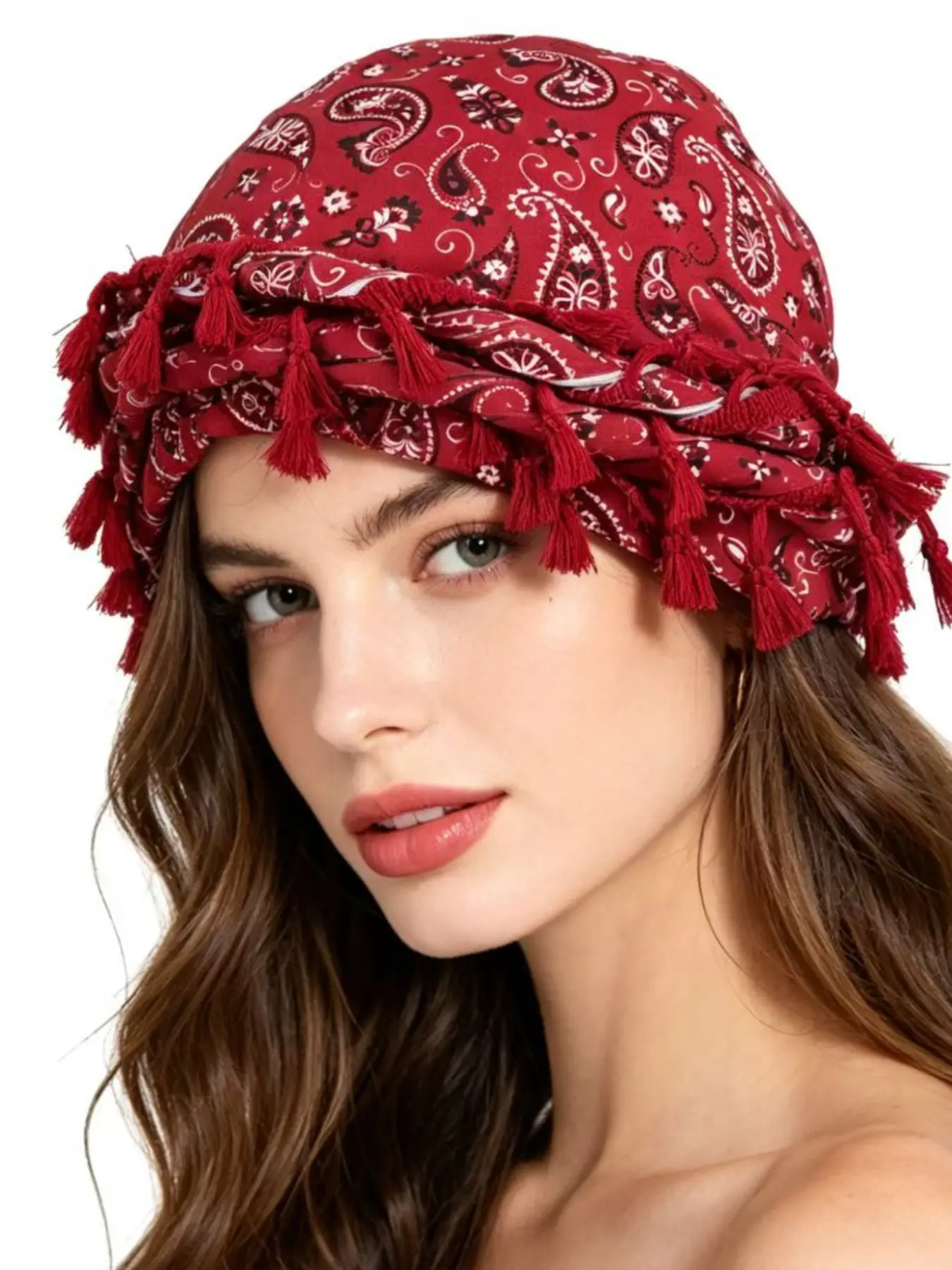 4-Pack Unisex Paisley Fringe Headscarves, Satin Lining Hair Bands, Pre-Tied Print Hijabs, Hip-Hop Durags, Hair Protection Accessories