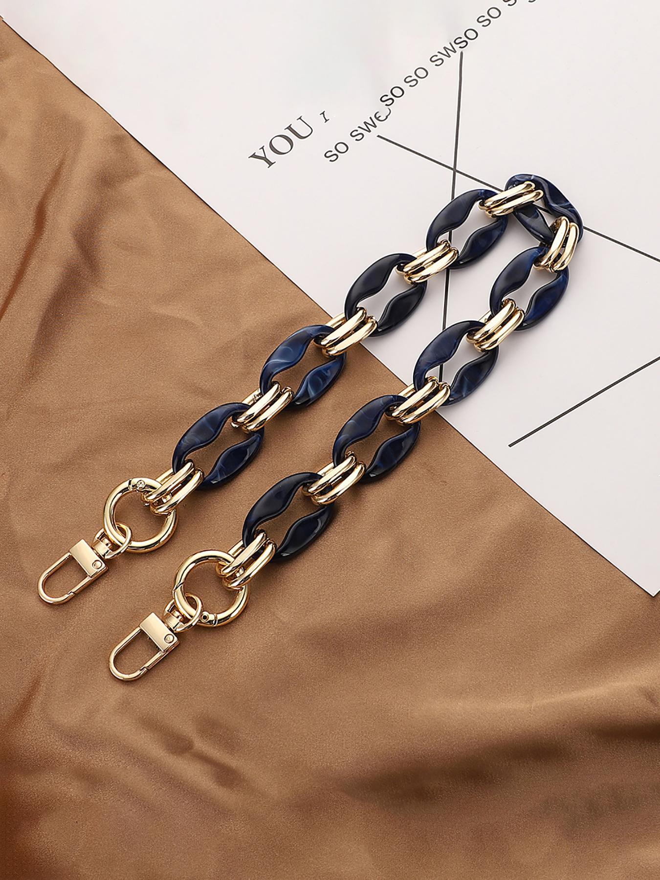 Fashionable Colorblock Arcyl Chain Bag Strap, Casual Versatile Bag Strap for Women & Men, All-match Bag Accessories for Daily Use, Adjustable Shoulder Strap