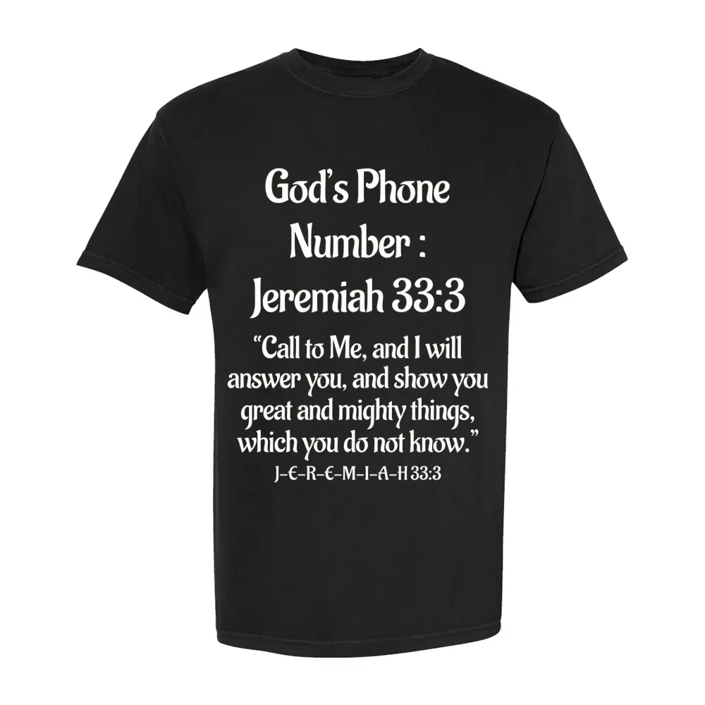 Women's Bible Verse Blouse Top Jeremiah 33:3 Hebrew Scripture Print Short Sleeve Shirt - Soft Breathable Loose Fit Crew Neck Tunic Suitable for Church, Daily Wear, Parties, Gift, Machine Washable