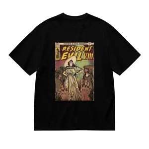 Excellent Men Horror Game 100 Cotton Tee Shirt O Neck Short Sleeve T Shirts Printed Clothes Residents Evils 8 Fan Art Comic Cover T-Shirt - T Shirt