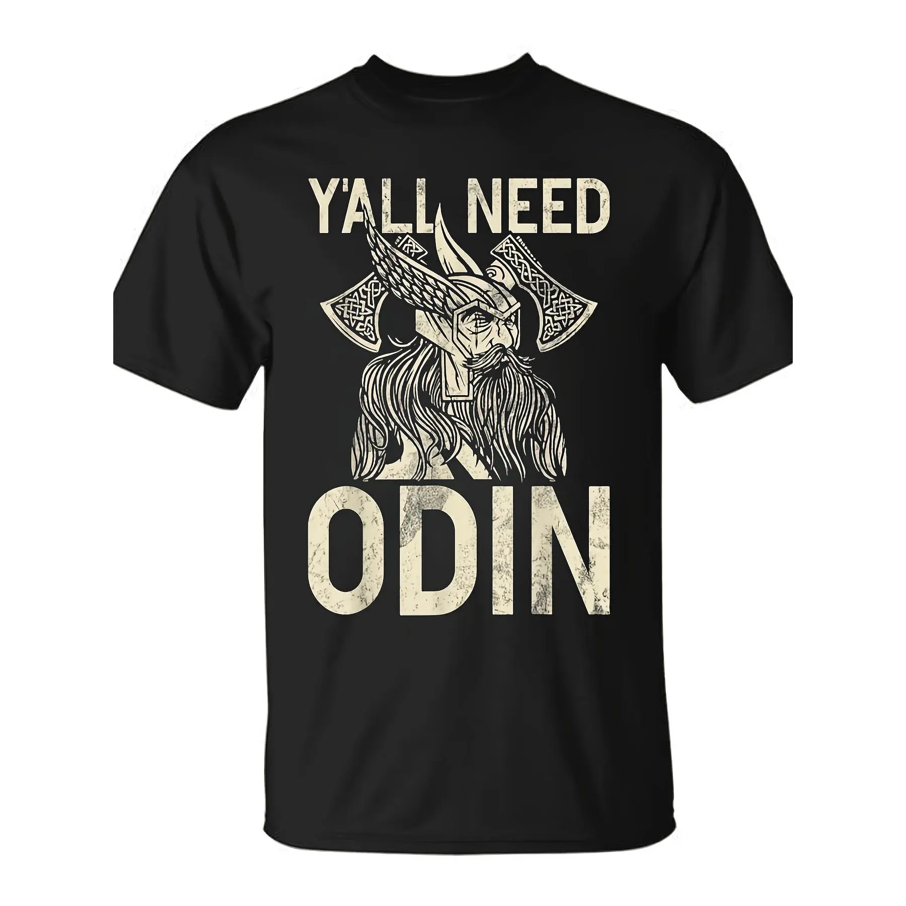 180gOdin Viking T-Shirt - Norse Graphic Tee with Odin, Casual Round Neck Shirt Suitable for Year-Round Wear, Machine Washable Viking Apparel for Everyday Outfits & Themed Events, Male Fashion