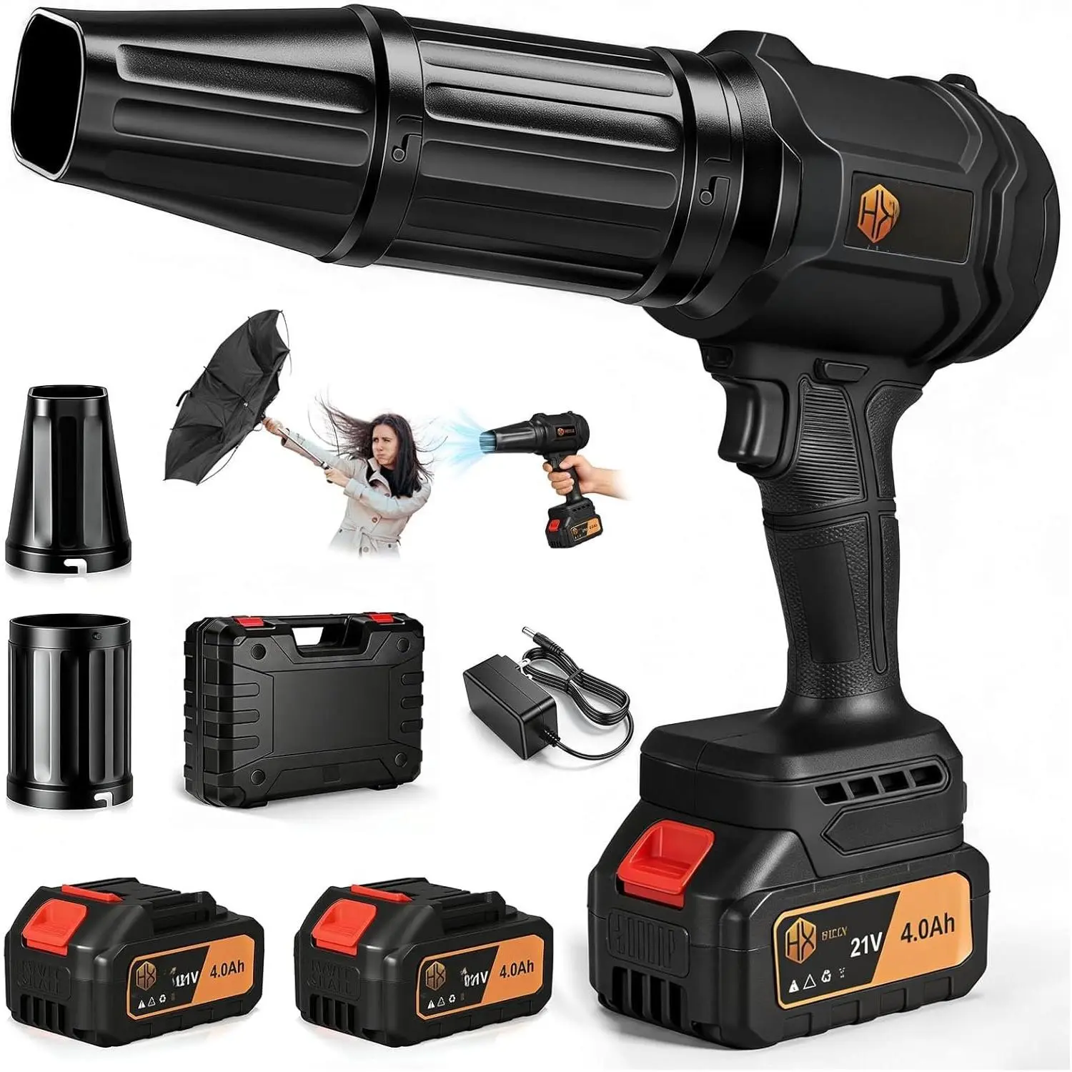 Leaf Blower Cordless, Snow Blower Cordless with  and Charger,  Dryer Air Blower, Handheld Leafs Blower Dryer Air Blowers for Patio Cleaning, Black