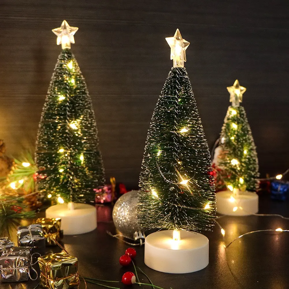 Mini LED Christmas Tree Decorative Piece, Perfect for Home Decoration, Creates Festive Atmosphere, Ideal for Christmas Parties
