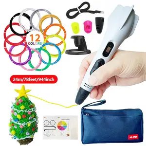 Boys Favorite Missile 3D Printing Pen Kit With 12PLA Filament, Anti-scald Sleeve, Stand, USB Charging, Educational DIY Art Toy Holiday Gift