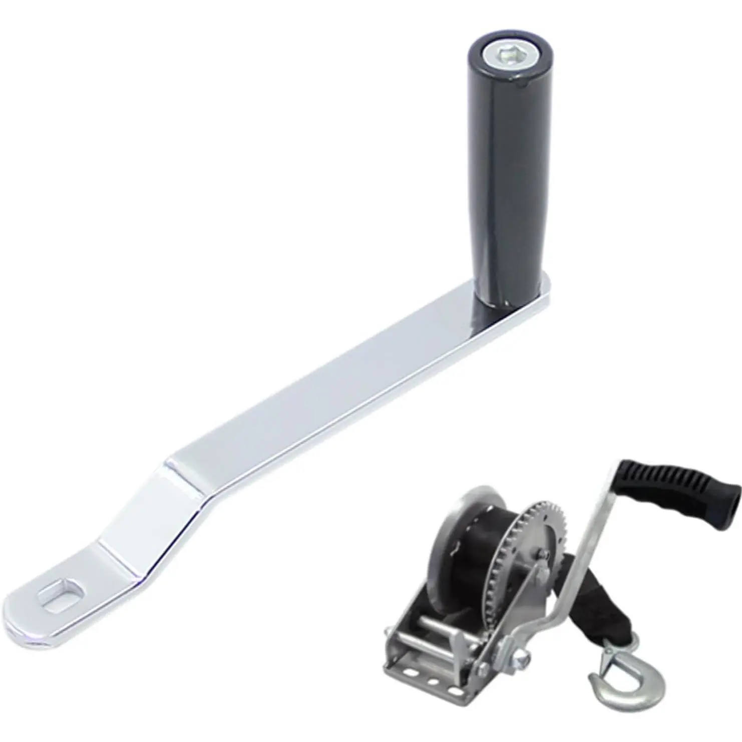 Upgraded Winch Handle, Universal Trailer Winch Handle, Comfort Grip, Black, 4.6 x 9.05 x 0.53 inches