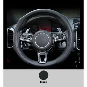 Napa Nappa Leather Steering Wheel Cover - New Quick Turn, Non-Slip, Breathable, Ultra-Thin, Universal Grip Cover, Suitable for Four Seasons, Car Accessories, Spacial Gift