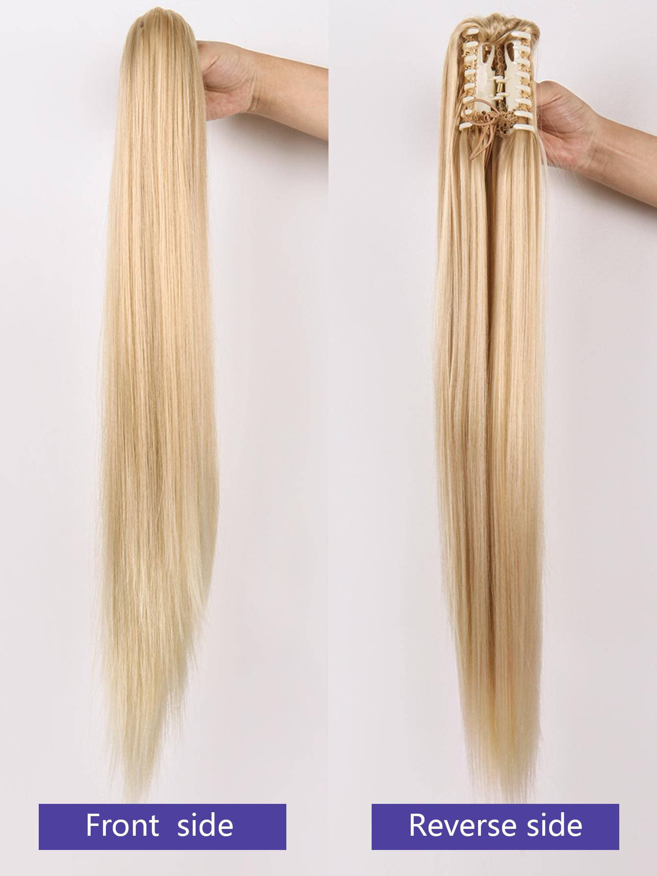 26-Inch Long Straight Purple Ponytail Wig for Women | Claw Clip Design | Natural-Looking Hair Extension Perfect for Daily Wear, Parties & Casual Outfits