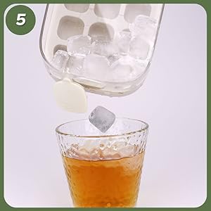 Ice Cube Tray with Lid and Bin 21 Pcs Quick-Fill Ice Cube Mold For Freezer Easy Press to Release White No-Touch Ice Cube Trays