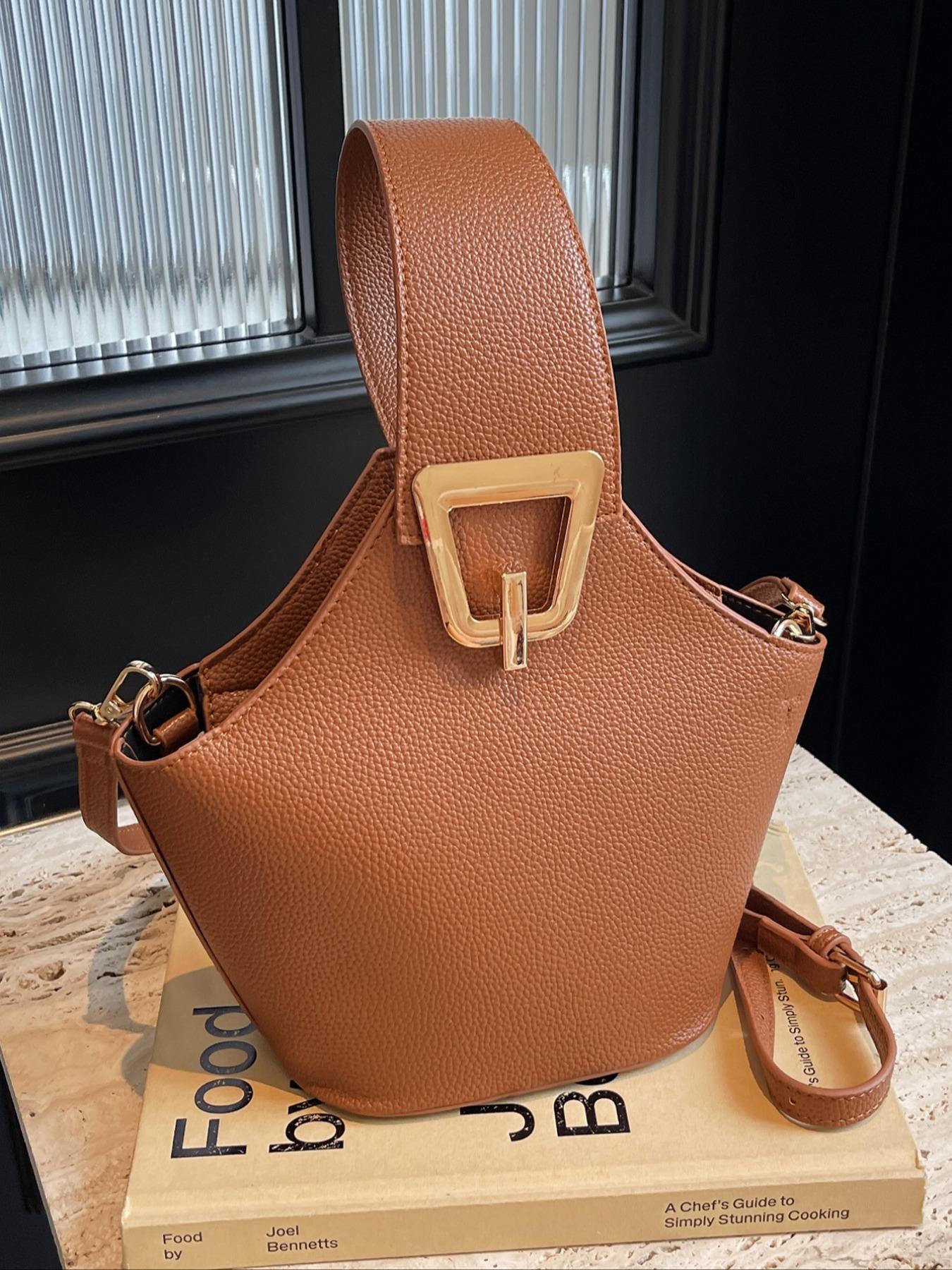 Women's Fashionable Plain Color Handbag (1 Piece), Casual Pu Leather Zipper Handbag with Bag Strap for Daily Used, Trendy Versatile High-quality Daily Commuting Bag, Girl Fashionable Shopping Bag, Casual Handbag Satchel