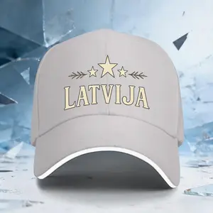 1 piece of adjustable sandwich cap with Latvian-style printed pattern, suitable for both men and women, outdoor sports style, ideal gift for weddings, parties, birthdays, a must-have for racing team fans, a fashionable and trendy item