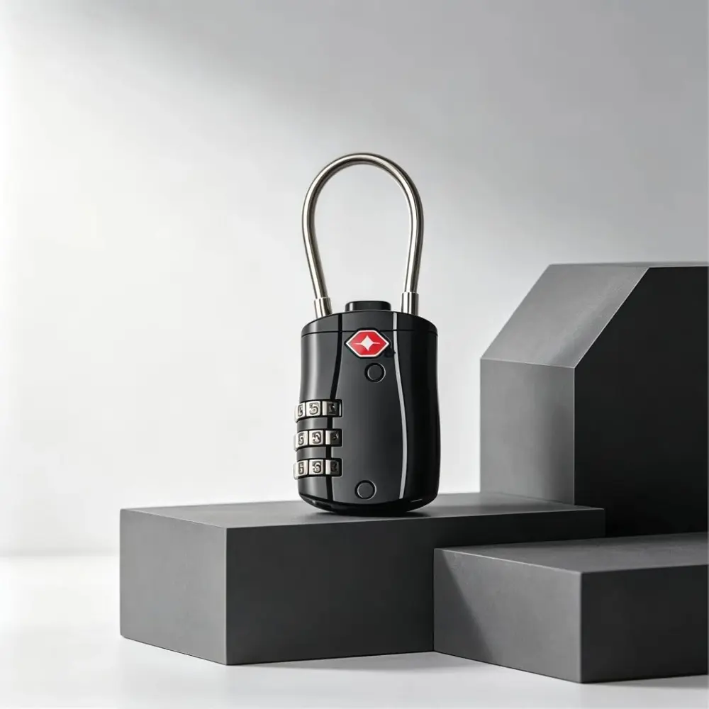 1 Pack Approved Combination Padlocks - Heavy-Duty Zinc Alloy Body & Cut-Resistant Steel Cable, 3-Digit Combination Lock Sturdy Lock for Travel Luggage, Gym Lockers, Bike Locks, Combo Lock (Black)