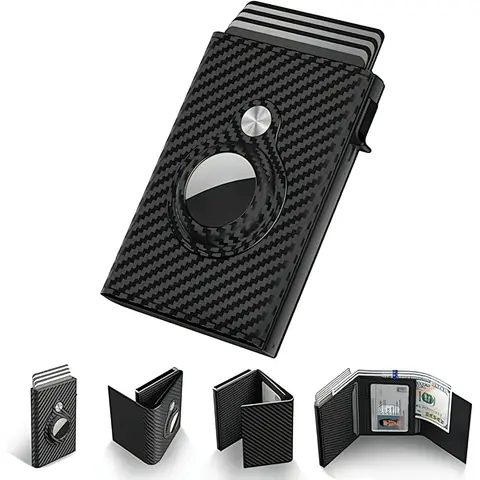 Men's Leather RFID Wallet - Slim Minimalist Credit & Contactless Card Holder, 9-14 Card Capacity, ID Window, Cash Slot, 1-Finger Access, Mens Accessories, Unique Cool Mens Gifts for Man (Festive Party Gift Option)