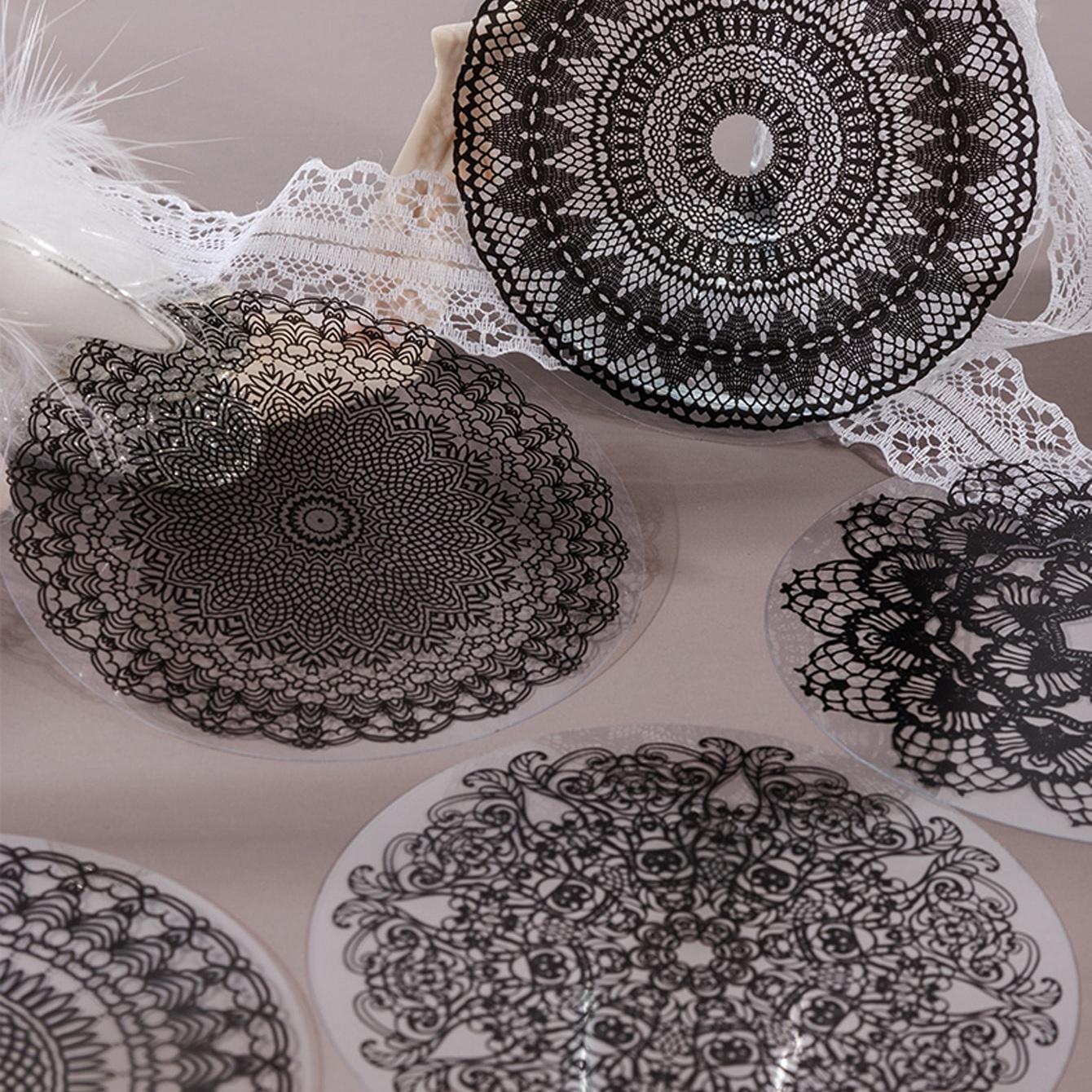 Vintage Lace Pattern Material Paper, 100pcs/box Mixed Style Scrapbooking & Stamping Paper, DIY Decorative Material for Scrapbooking & Journal Making, DIY Craft Kit, Creative Craft Kit