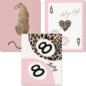 3 Pack Pink Diamond Art Kits for Adults, Girly Trendy Cheetah DIY Modern Diamond Painting Kits 5D Diamond Dots Gem Art Crafts with Tools, Round Full Drill Crafts for Home Wall Decor&Gift-12X16inch