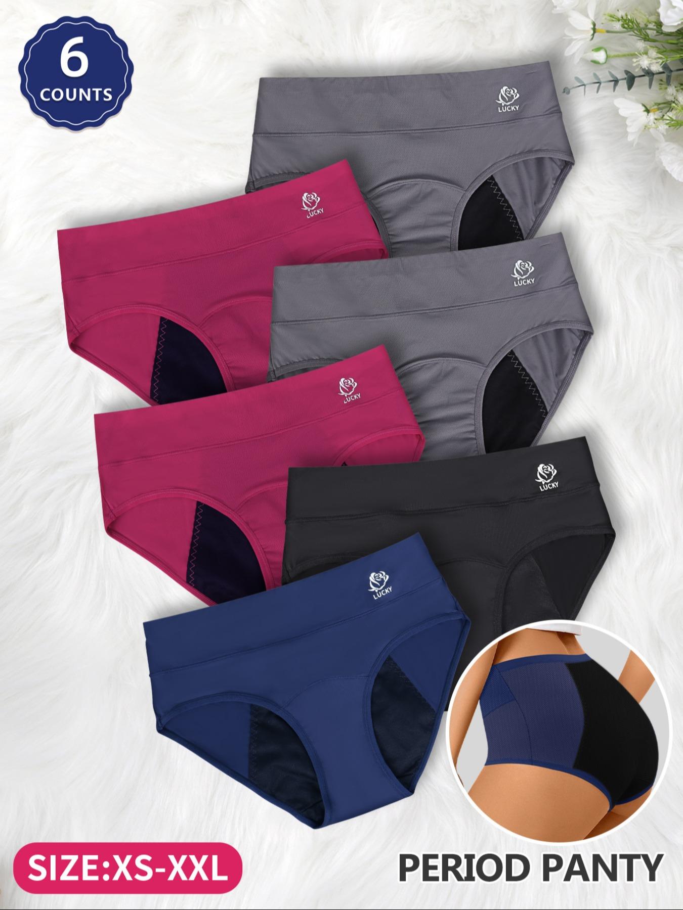 Women's Period Panties Pack, High Waisted Briefs, Breathable Mesh Design, Leak-Proof Comfort Fit, High-Quality Skin-Friendly Fabric, Casual Style