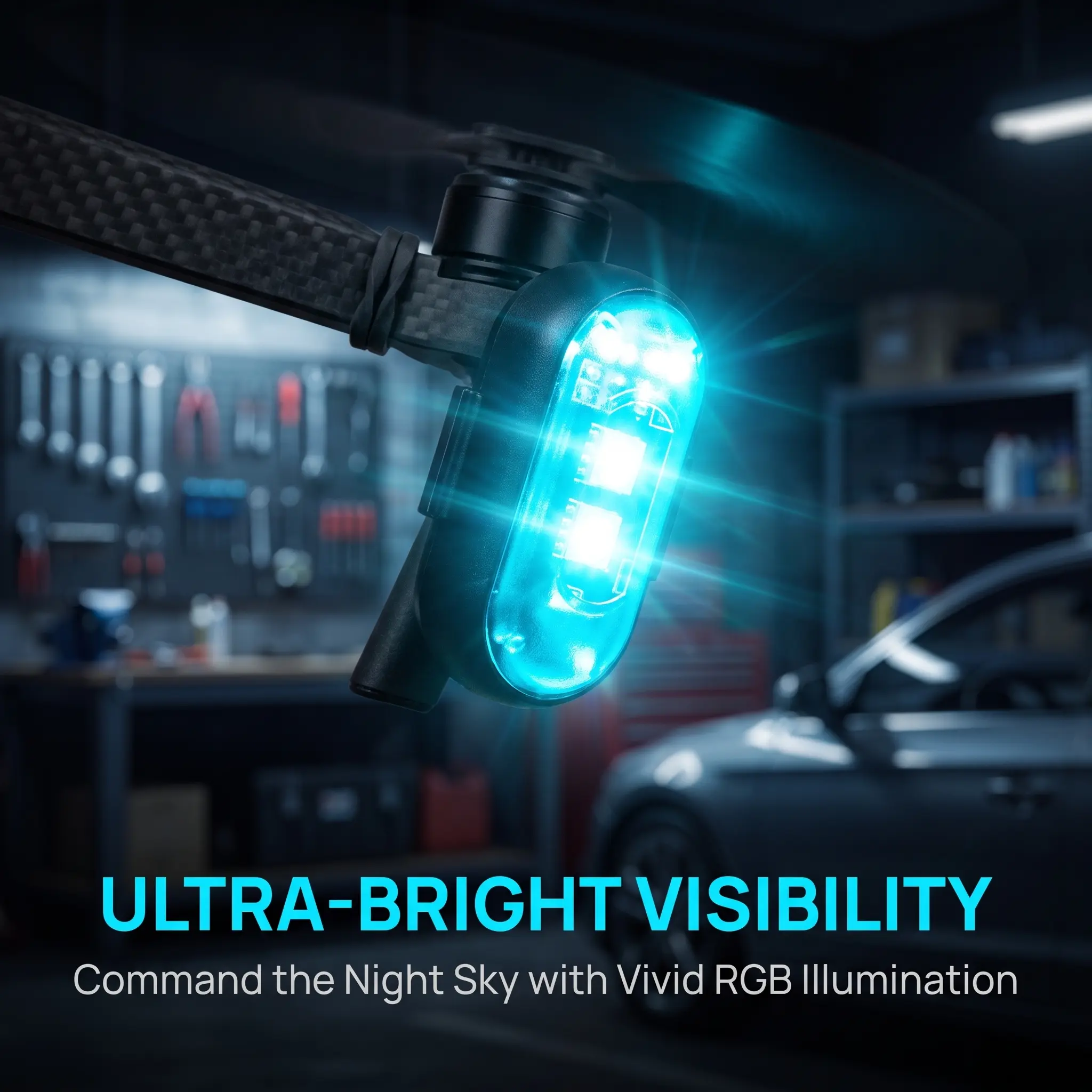 RGB Led Aircraft Strobe Light Remote Wireless Motorcycle Flash Light Warning Lights for   Bike Car Multifunctional-YY2