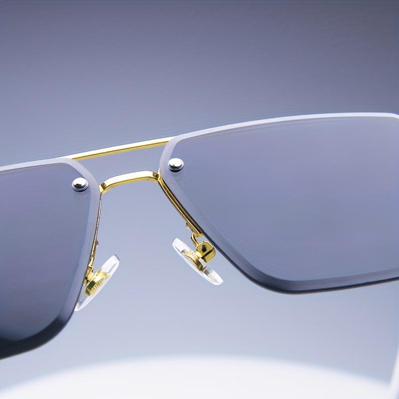 4-Pack Fashion Rimless Sunglasses for Men and Women Classic Small Square Frameless Shades with UV Protection for Travel and Everyday Wear Lightweight Comfortable Classic Square Design