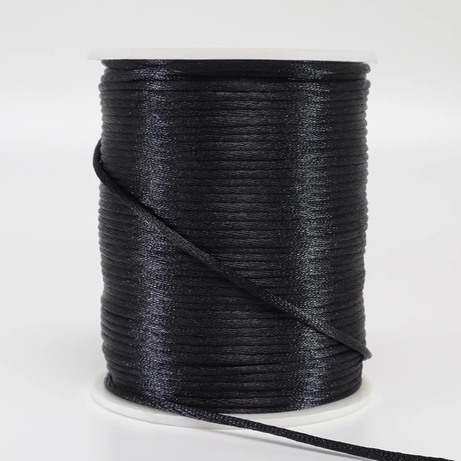 2 mm x 330  Satin Nylon Cord, Silky Smooth Nylon String for  Making Bracelet Necklaces Beading Thread Rattail Macrame Kumihimo Chinese Knot Craft