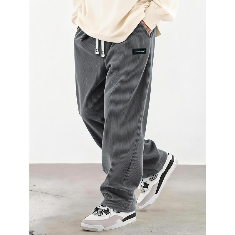 Men's Relaxed Fit Corduroy Joggers | Straight Leg, Drawstring Waist & Functional Pockets | Ultra Comfy for Daily & Outdoor Wear