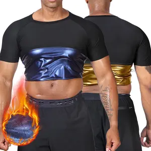 Sauna Sweat Suits for Men Sweat Suit Compression T-Shirt Neoprene Workout Sports Shapewear Gym Exercise Sweat Enhancer