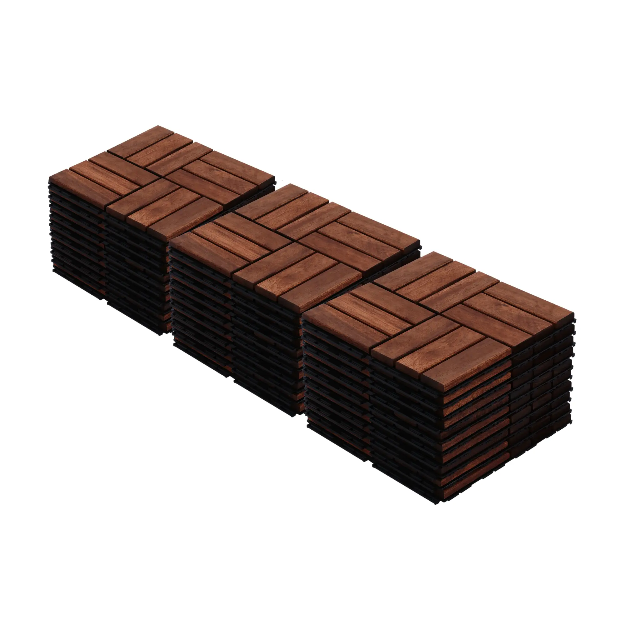 ARCH Acacia Wood Interlocking Deck Tiles - Checker Pattern, 30 Tiles (12x12 Inches/12 Inches x 12 Inches) - Hardwood Outdoor Flooring for Patio, Gardens - DIY Easy Install for Balcony, Pool Side Walkway