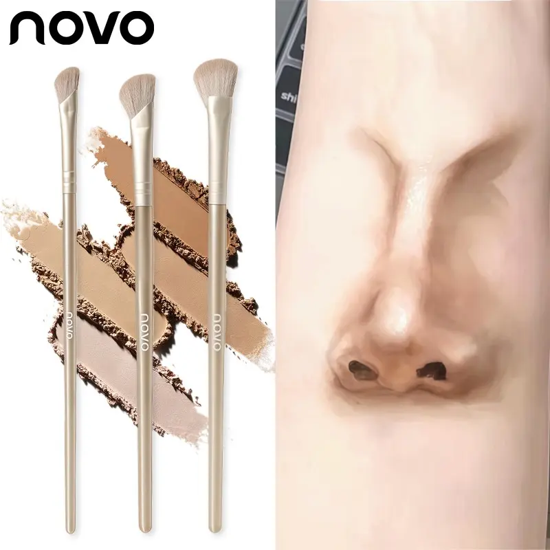 1/2pcs Nose Shadow Brushes, Angled Contour Makeup Brush, Blending Brush, Face Makeup Brushes, Cosmetic Brush, Soft Synthetic Bristles For Nose Definition, Abs Plastic Handle, Blending Concealer & Highlight, Enhances Facial Contours