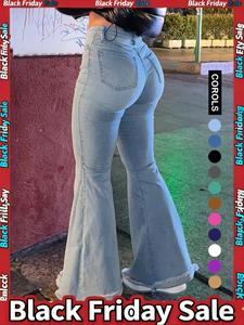 mother's day bell bottom wide leg jeans for women ripped high waisted classic flared denim pants, womenswear, trouser, high rise jeans, streetwear