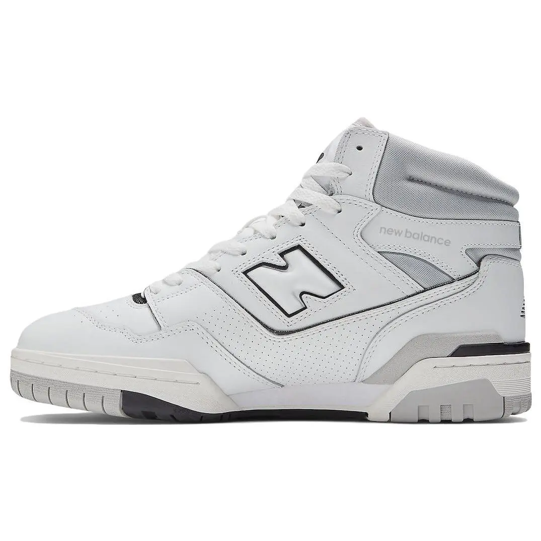 New Balance NB 650 Mid-Top Retro Basketball Shoes for Men and Women in White and Gray Verifiable, with credentials and supporting global authentication