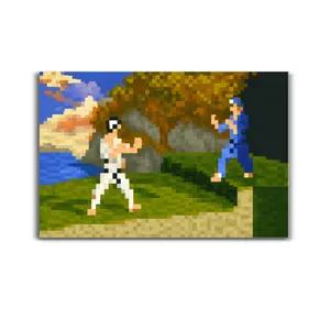 Pixelated Style Painting Fighters Poster - Pixelated Style Decor - Man Cave Wall Accessories (New Product Launch)