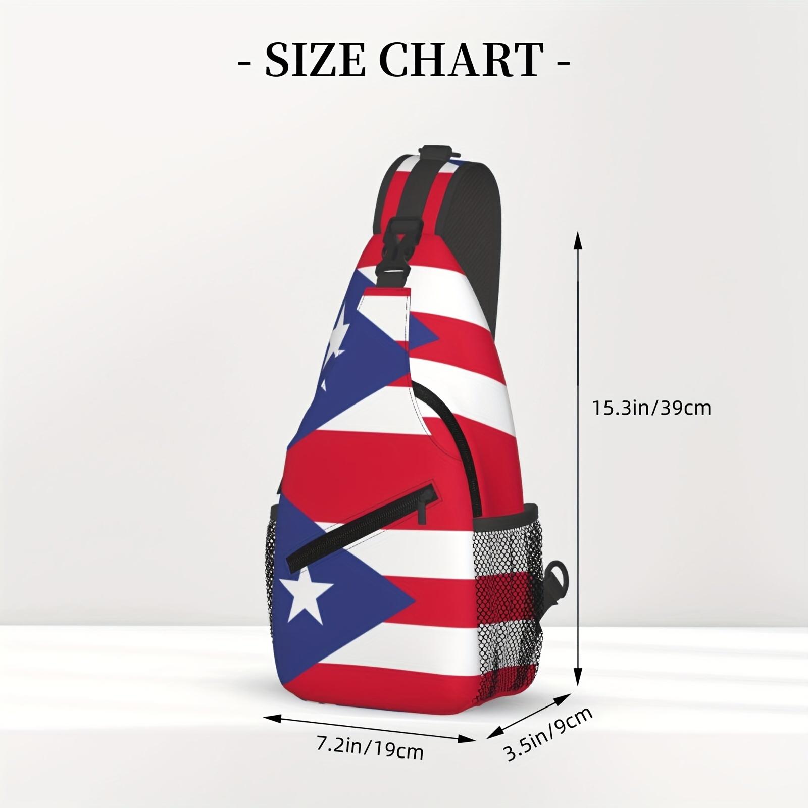 Hiking Backpack, Crossbody Chest Shoulder Bag, Large Capacity Folding Durable Fashion, Can Be Used For Shopping Work Leisure Travel Beach Fishing, Travel Accessories Must Have Backpack For School, Puerto Rico Flag, Back Christmas Gifts