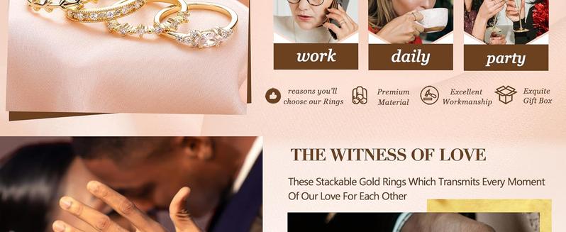 Florideco Stackable Gold Rings 2024 Fashion Accessories for Women Non Tarnish Thin 14K Gold Plated Thumb Rings Dainty Cubic Zirconia Promise Wedding Bands Engagement Stacking Rings Sizes 5-10