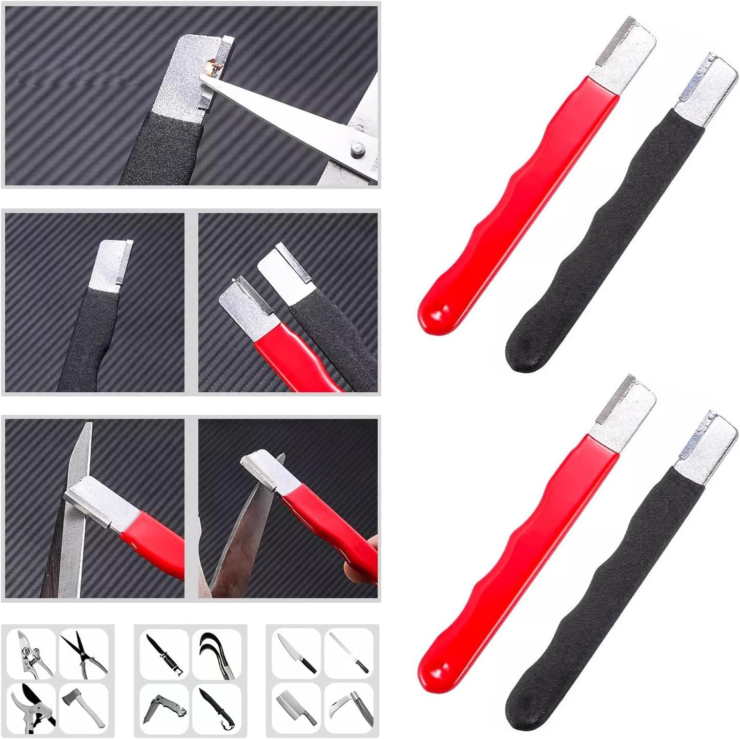 4 Pack Pruning Shears Blade Sharpener Mini Portable Quick Edge Sharpening Carbide Knife Sharpeners for Garden Tool Trimming Knives Cutter Scissor Axe Clipper Pruners Kitchen Garage Outdoor