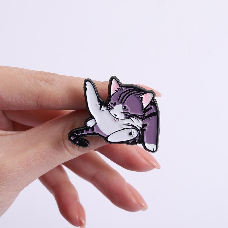 Funny Cat Enamel Pin Cartoon Brooch Lapel Cute Backpack Badge Fashion Interesting Jewelry Accessories Gift For Friends