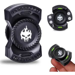 Upgraded 3-in-1 Fidget Spinner Toy: Longer Silent Spin Time & Glow. Magnetic Spinner, Clicker, Slider for Stress Relief & Focus. Premium Desk Toy for Office Adults, Cool Gadget Gift for Teens (Black)