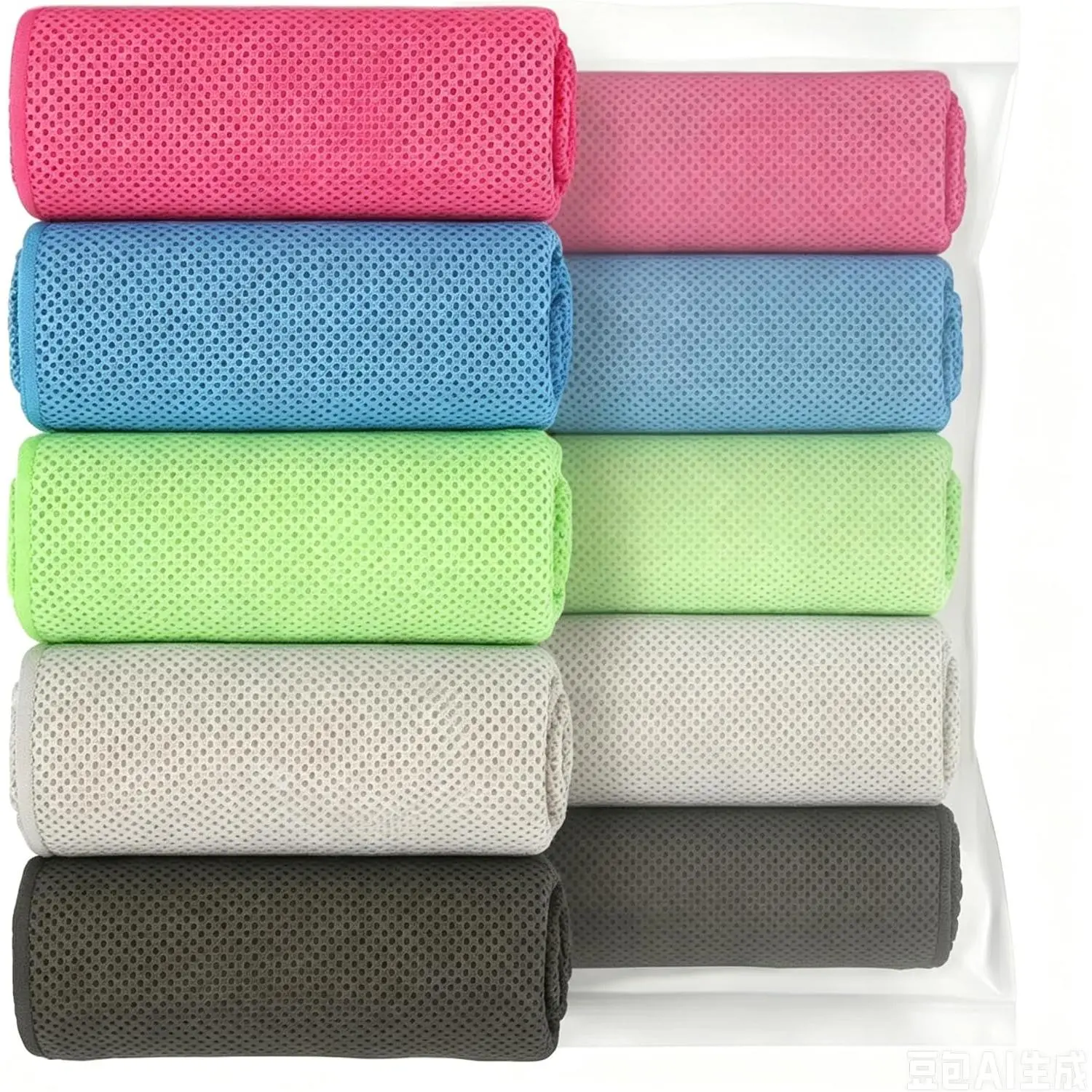 5-Pack Chilly Cooling Microfiber Towels (40in x 12in) - Breathable, Soft, Non-Toxic, Multi-Purpose Washable Beach Towels for All Ages, Cool Down for Yoga, Camping, Gym Use, Multicolor, Keep Chilly, Fast Cooling Beach Towels
