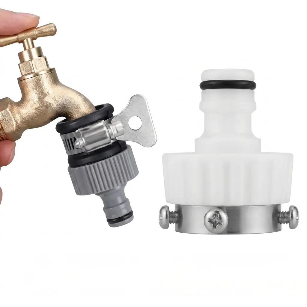 2Pcs Universal Tap Connector Kit, Multi Size Garden Hose Adapter, Leakproof Quick Release Tap To Hose Fitting, Easy Install Adjustable Water Tap Adaptor for Outdoor Yard Kitchen Backyard Gardening Irrigation