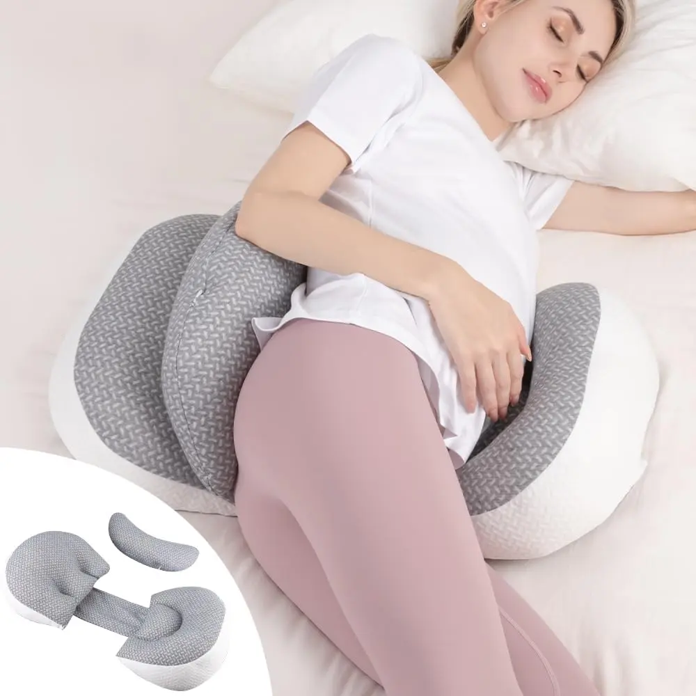 Pregnancy Pillow, Maternity Pillow for Pregnant, Pregnancy Pillows for Sleeping, Pregnancy Wedge Pillow, Body Pillow for Back, Belly, Waist, Grey