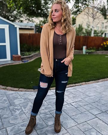 Yousify Womens Cardigan Sweater Long Sleeve Open Front Knit Cardigan Sweater with Pockets