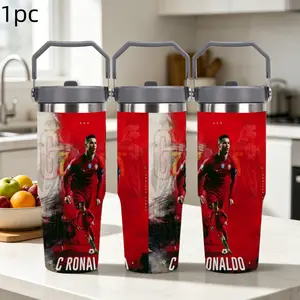 1pc 30oz stainless steel large-capacity car water bottle, for Cristiano Ronaldo fans.for football enthusiasts. various patterns to choose from, fan gift, Outdoor camping Coffee Cups & Mugs