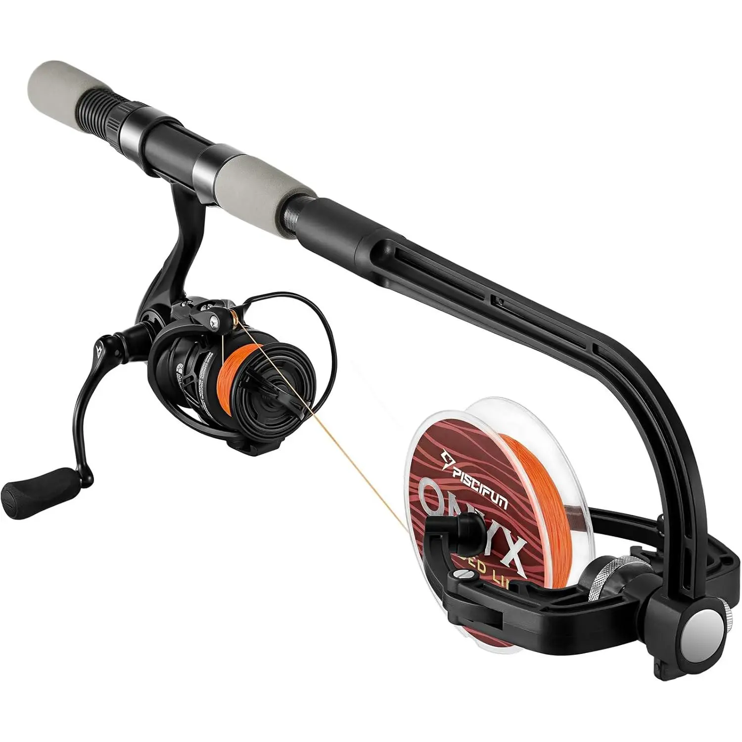 Fishing Line Spooler, Portable Winder for Fishing Reels |   Adjustable tension, One-person spooling, Fits spinning and casting reels, Compact storage, Helps reduce line twist