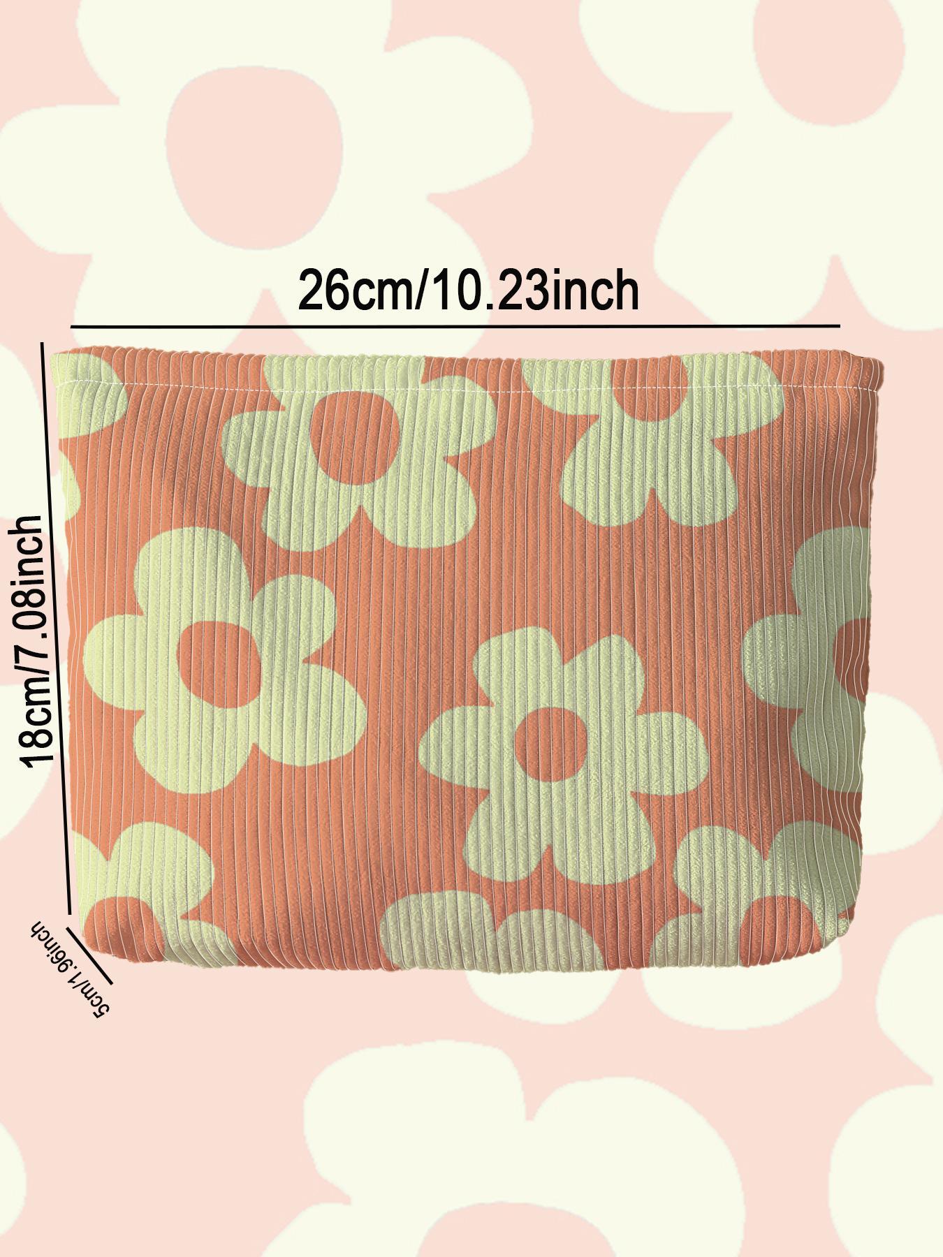 Floral Pattern Makeup Bag, Casual Versatile Storage Bag, Travel Makeup Bag, Handheld Cosmetic Pouch, Suitable for Women and All Kinds Of Occasions