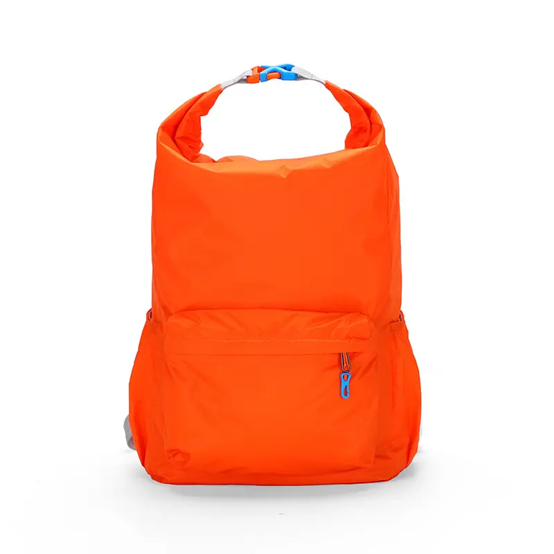 Unisex Multi-Function Athletic Lightweight Foldable Nylon Sports Backpack - Roll-Top Adjustable Capacity, Anti-Theft Pocket, Splash-Resistant, Sporty Chic, Wipe Clean Gym Daypack (b49051) for Beach Getaways, Hot Spring Spa Visits, Casual, Pool Days, (Oran