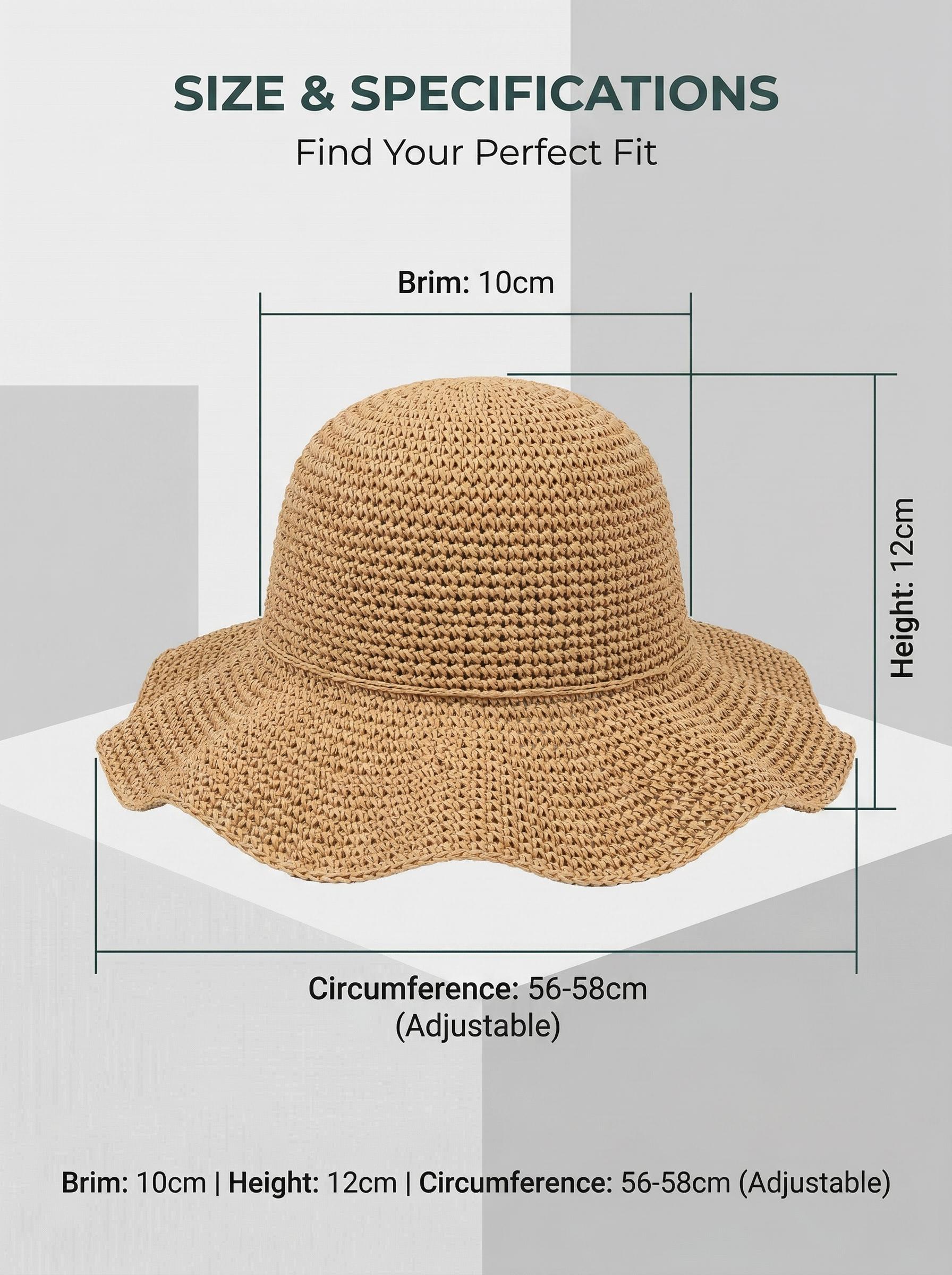 Women's Foldable Straw Hat Hand Woven Natural Fiber Beach Sun Hat with UPF 50+ UV Protection Ideal for Travel Hiking Camping and Outdoor Summer Adventures